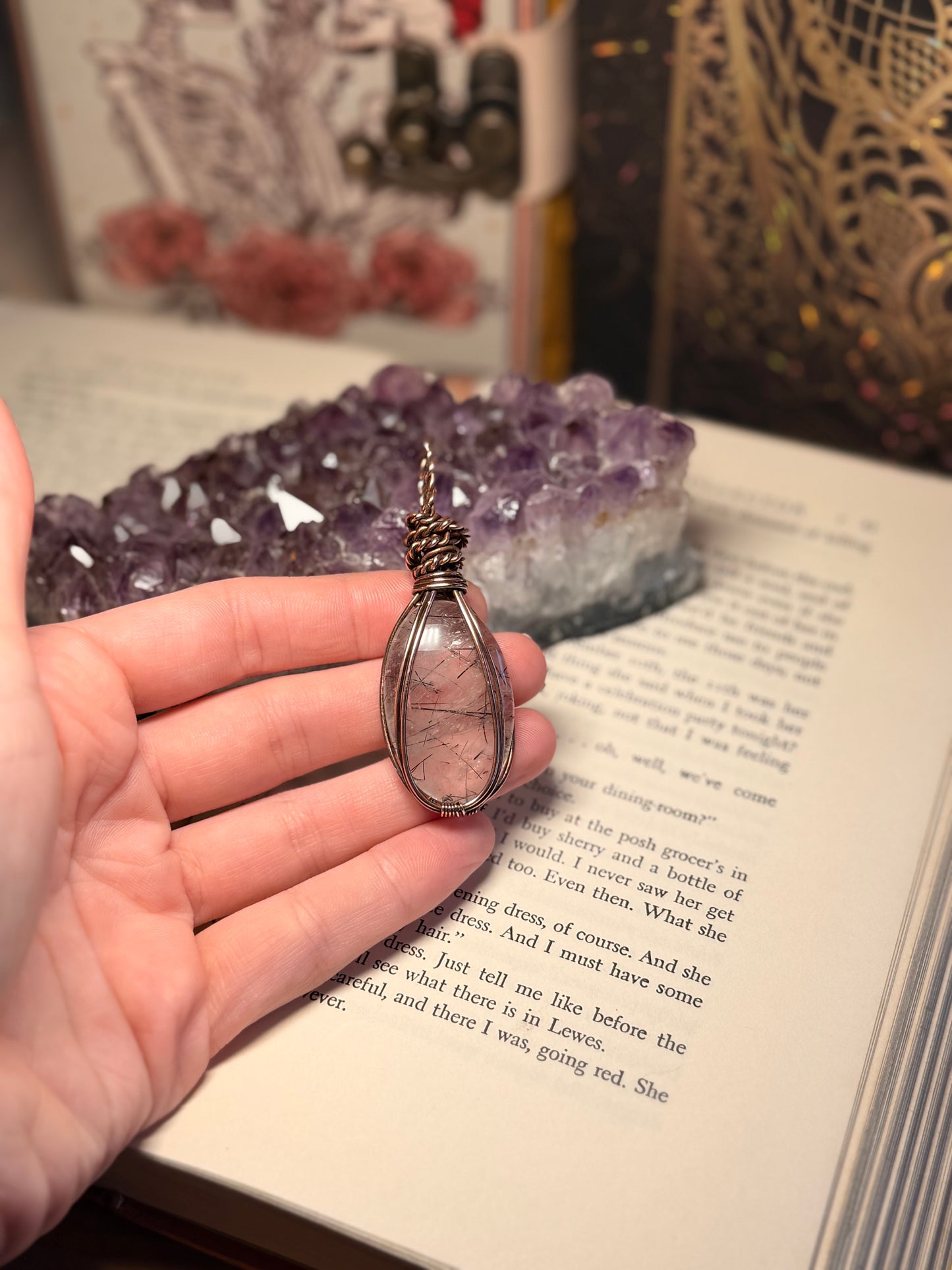 Rutilated Quartz wire wrap
