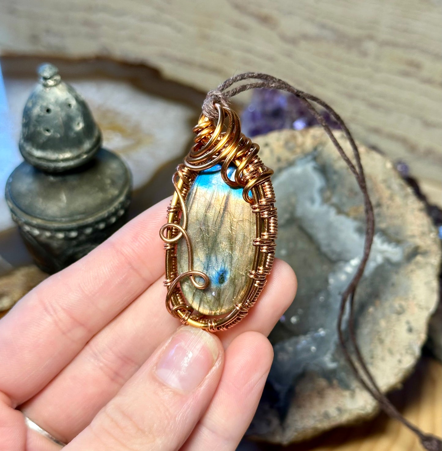 Labradorite Oval Loops