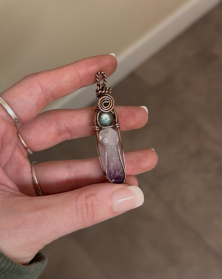 Amethyst/Labradorite Viking Pendant